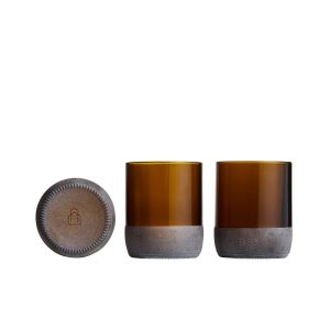 Originalhome glazen gerecycled bierflesje – bruin – set van 2 Originalhome glazen gerecycled bierflesje – bruin – set van 2