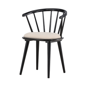 Nest living Paco Houten Eetkamerstoel Vast Zitkussen – Zwart Nest living Paco Houten Eetkamerstoel Vast Zitkussen – Zwart