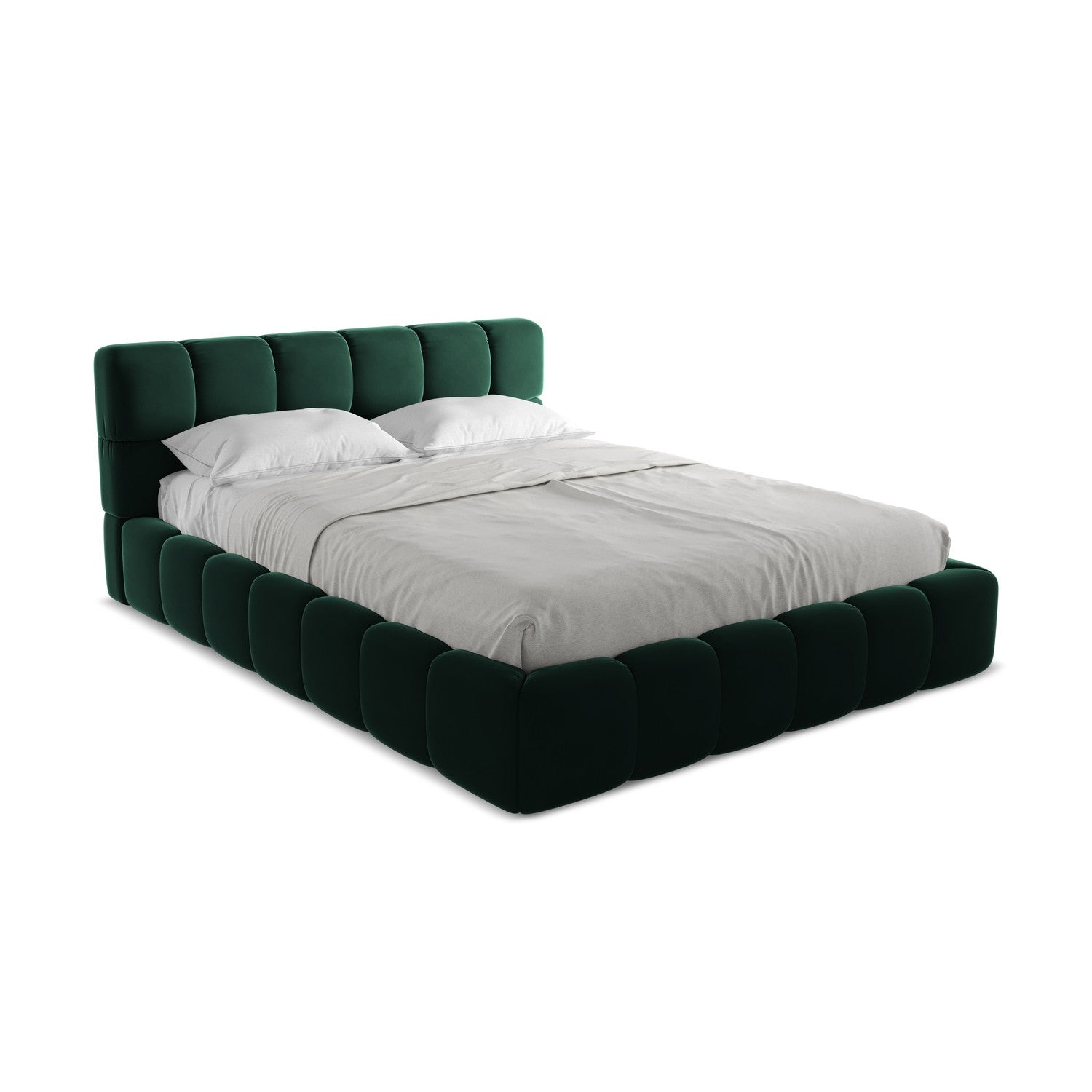 LaMiaSofa Bed met opbergruimte Roma - velours - flessengroen - 180x228