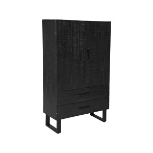 LABEL51 Bergkast Santos – Zwart Mangohout – 94x40x160cm LABEL51 Bergkast Santos – Zwart Mangohout – 94x40x160cm