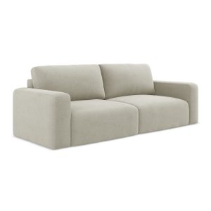 LaMiaSofa 3-zits slaapbank Ostia – textuurstof – lichtbeige – 244x102x LaMiaSofa 3-zits slaapbank Ostia – textuurstof – lichtbeige – 244x102x