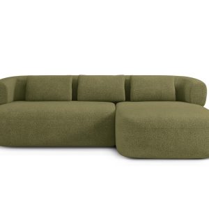 Micadoni rechter hoekbank Jenny 5-zits, boucle groente – 145x225x73cm Micadoni rechter hoekbank Jenny 5-zits, boucle groente – 145x225x73cm