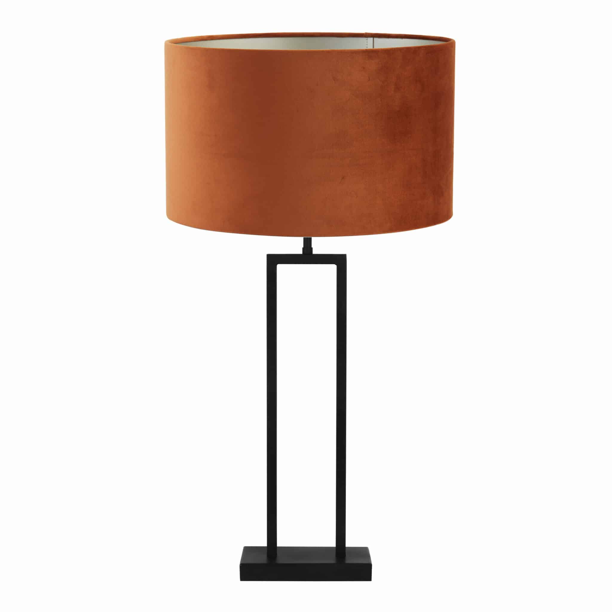 Light & Living tafellamp Shiva/Velours - zwart, terra - 35x35x75cm