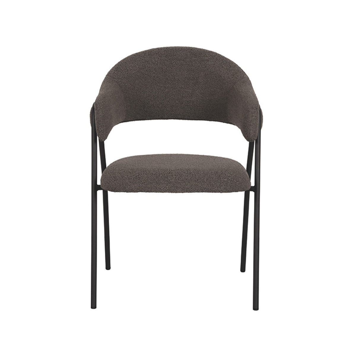 LABEL51 Eetkamerstoel Lowen - Bruin Bouclé - Zithoogte 49cm - Set van