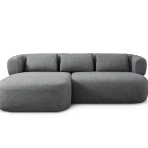 Micadoni linker hoekbank Jenny 5-zits, chenille donkergrijs – 145x200x Micadoni linker hoekbank Jenny 5-zits, chenille donkergrijs – 145x200x