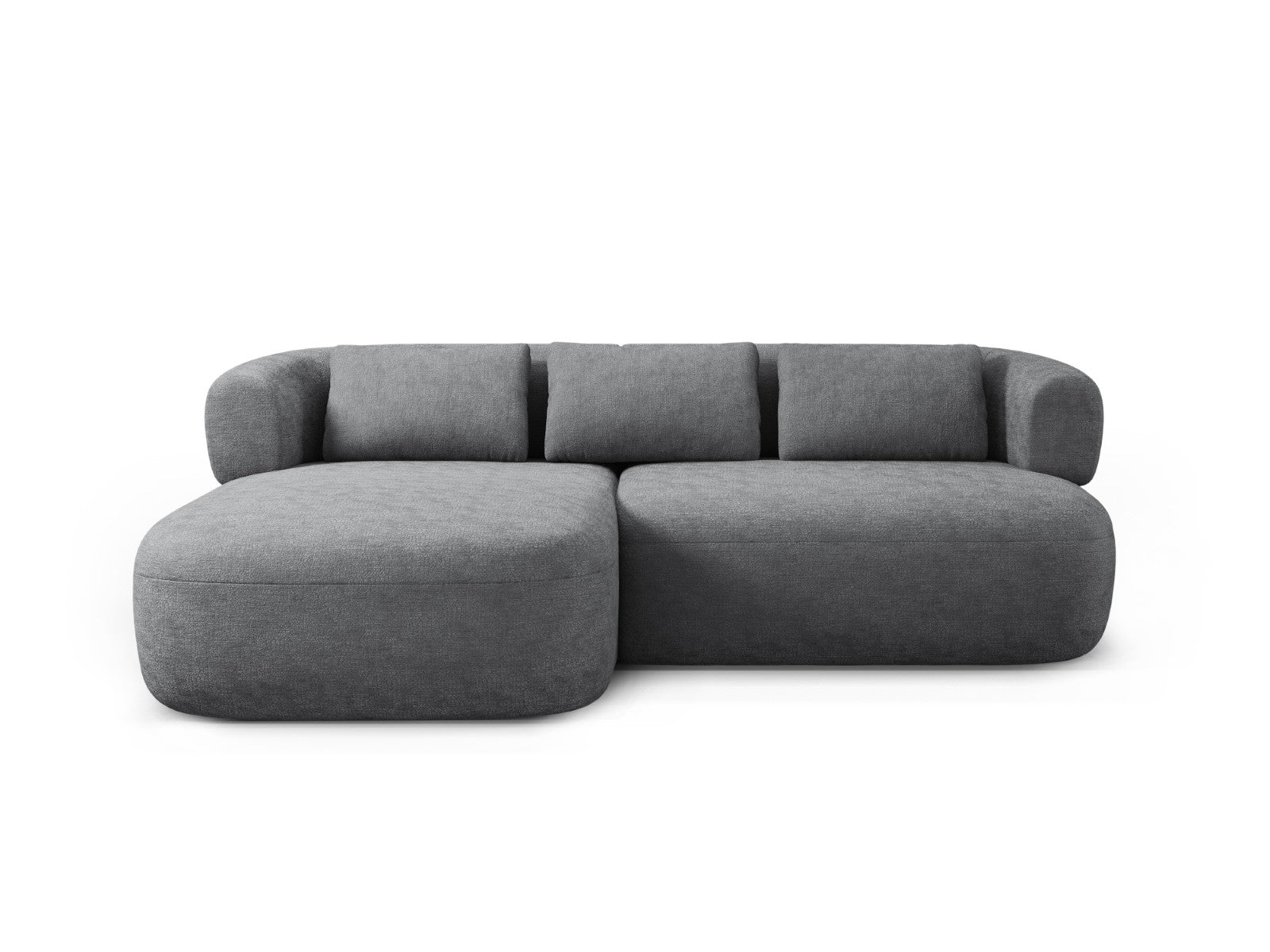 Micadoni linker hoekbank Jenny 5-zits, chenille donkergrijs - 145x200x