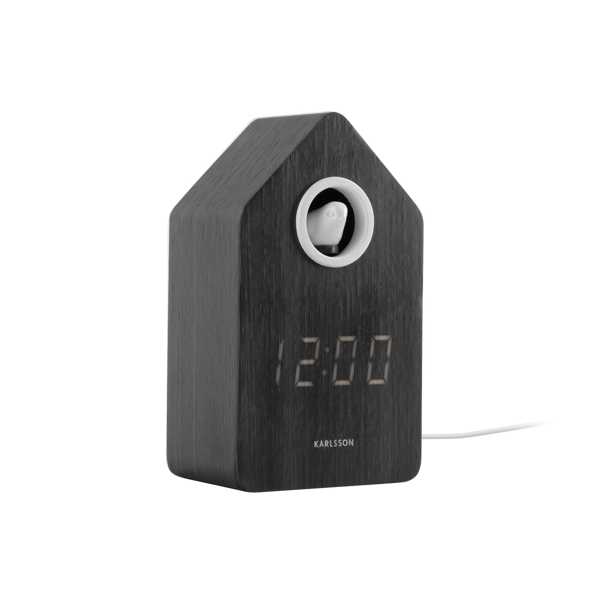 Karlsson wekker Cuckoo LED - zwart - 6x9x15.3cm - Vaderdag - Vaderdagc