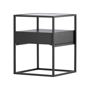 Nest living Dinand Metalen Bijzettafel met Lade – Zwart Nest living Dinand Metalen Bijzettafel met Lade – Zwart
