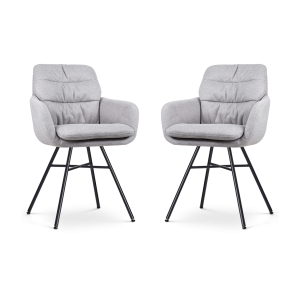 Nolon Noa-Mia Eetkamerstoelen Set van 2 – Grijs – Zwarte Poten Nolon Noa-Mia Eetkamerstoelen Set van 2 – Grijs – Zwarte Poten