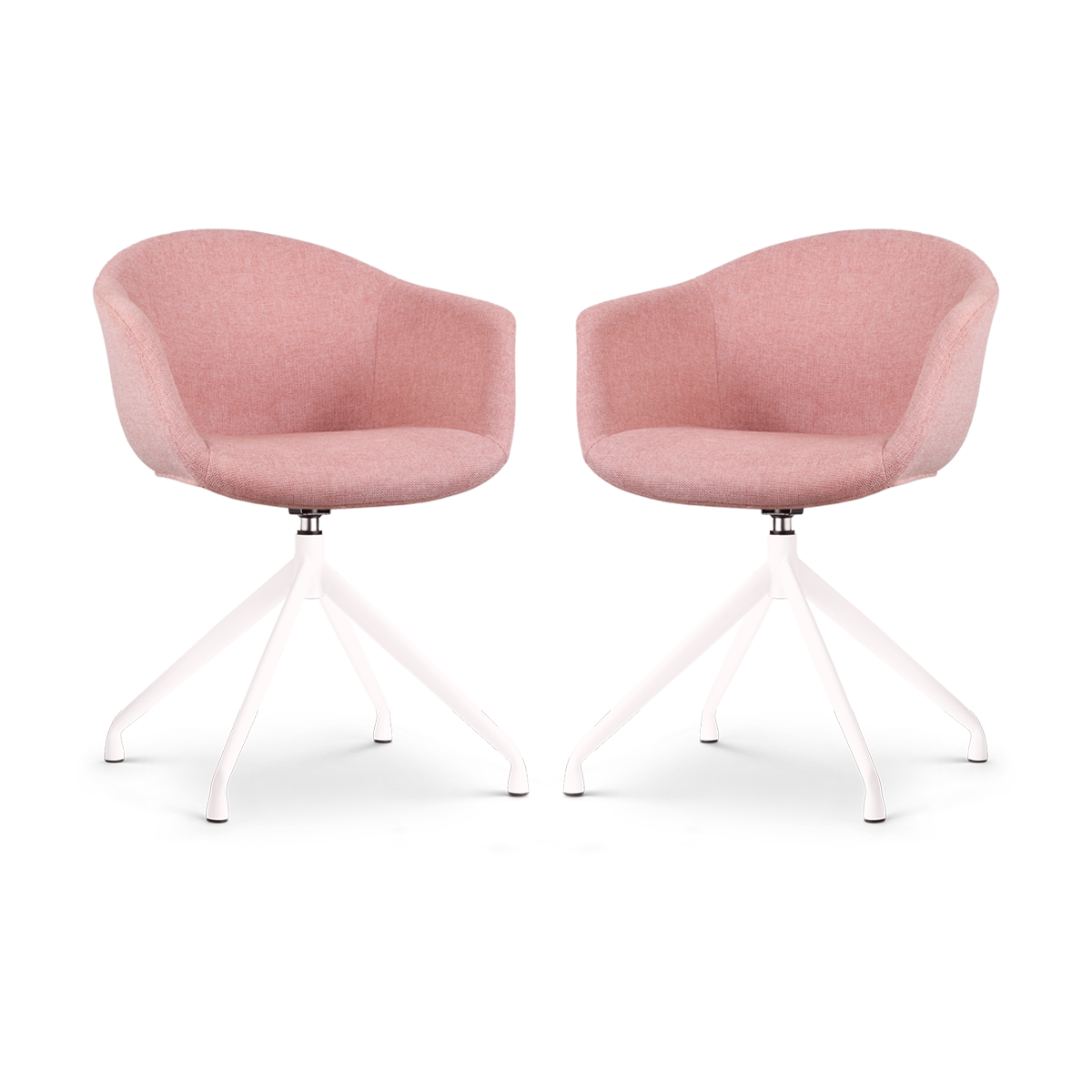 Nolon Nola-Otis Draaibare Eetkamerstoelen Set - Zacht Roze - Wit