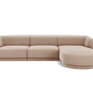 Micadoni rechter hoekbank Miley 4-zits, flueel, cappuccino – 156x255x7 Micadoni rechter hoekbank Miley 4-zits, flueel, cappuccino – 156x255x7
