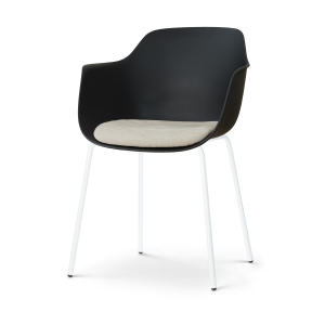 Nolon Nora-Liz eetkamerstoel zwart met naturelbeige zitkussen – wit on Nolon Nora-Liz eetkamerstoel zwart met naturelbeige zitkussen – wit on