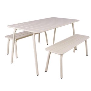 MaximaVida metalen picknickset Max 150 cm ivoor 3-delig MaximaVida metalen picknickset Max 150 cm ivoor 3-delig