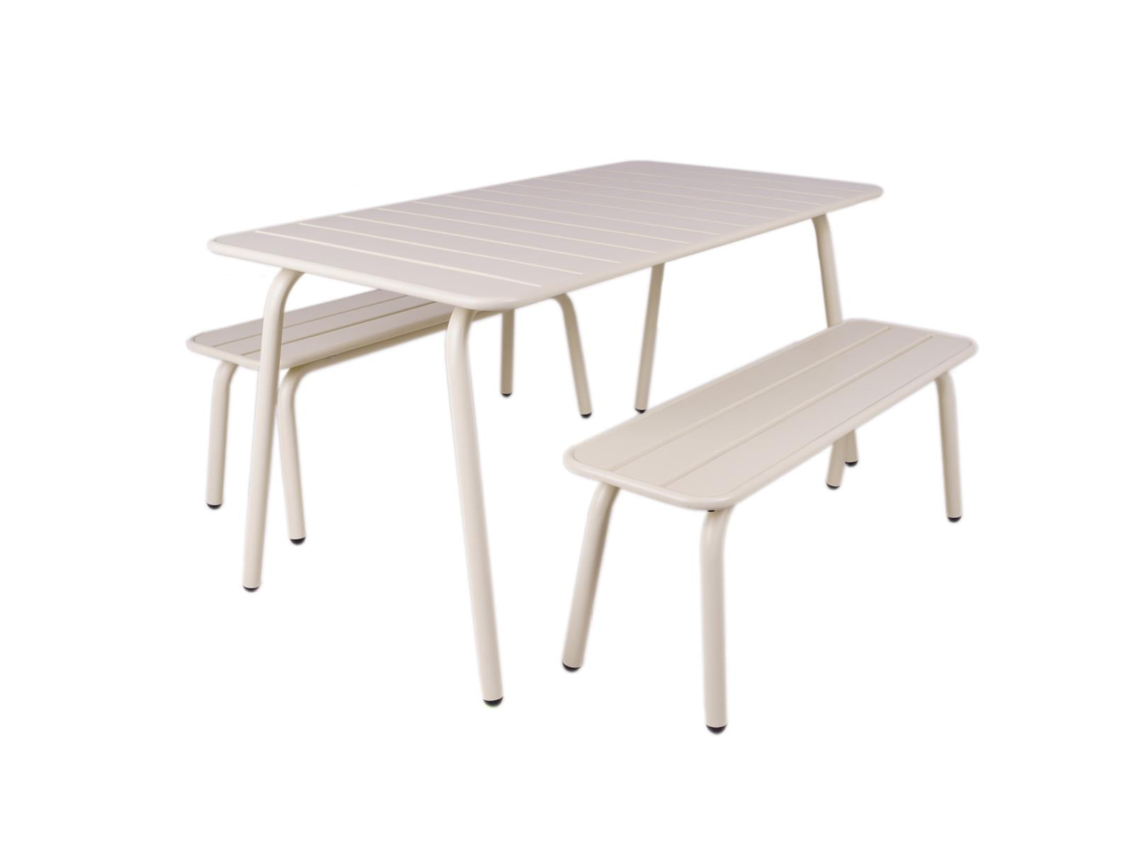 MaximaVida metalen picknickset Max 150 cm ivoor 3-delig
