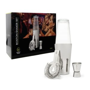Leopold Vienna – Cocktail set Boston RVS (cocktail shaker, zeef, jigge Leopold Vienna – Cocktail set Boston RVS (cocktail shaker, zeef, jigge