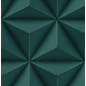 Origin Wallcoverings behang grafisch 3D motief petrolblauw – 53 cm x 1 Origin Wallcoverings behang grafisch 3D motief petrolblauw – 53 cm x 1