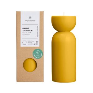 Originalhome kaars organische vorm – geel – M Originalhome kaars organische vorm – geel – M