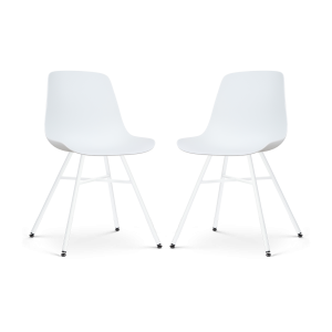 Nolon Noa-Pip Eetkamerstoelen Set van 2 – Wit – Witte Poten Nolon Noa-Pip Eetkamerstoelen Set van 2 – Wit – Witte Poten