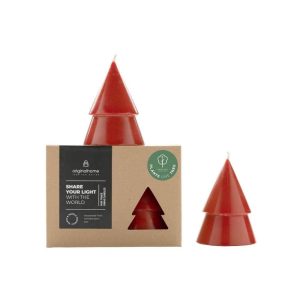 Originalhome dennenboom kaars – rood – M – set van 2 Originalhome dennenboom kaars – rood – M – set van 2