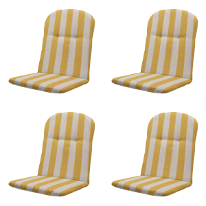 Madison kuipstoelkussen hoge rug Amora – geel – 96x45x3,5cm – set van Madison kuipstoelkussen hoge rug Amora – geel – 96x45x3,5cm – set van