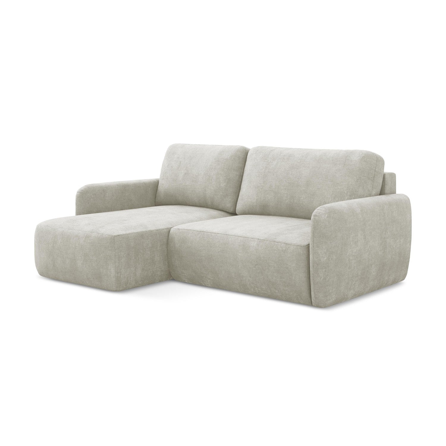 LaMiaSofa hoekbank links Corle - chenille stof - parel - 207x148x86