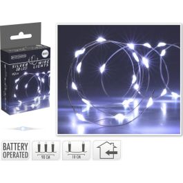 Zilverdraad knoopcel 10LED Wit