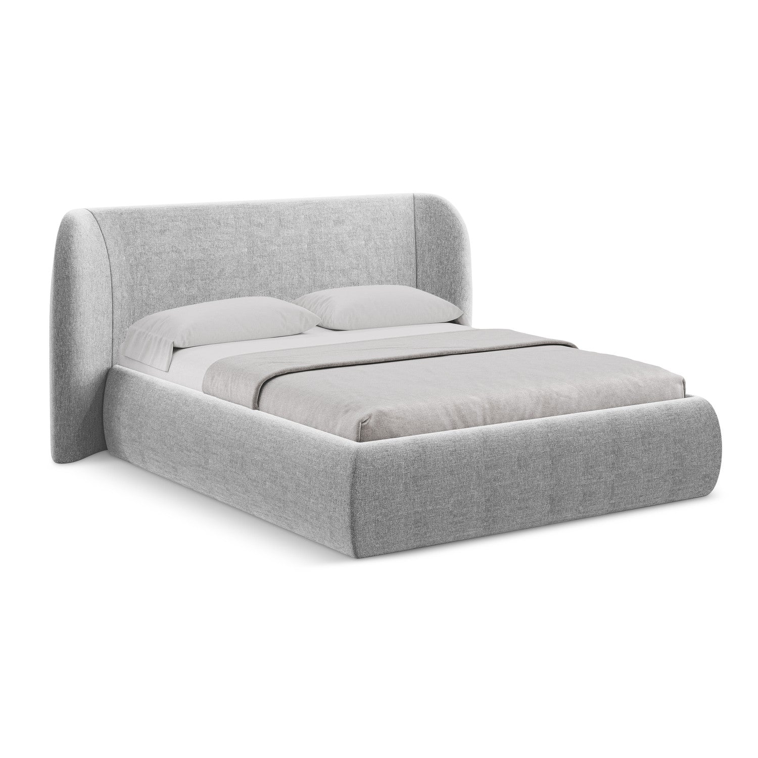 LaMiaSofa Bed met opbergruimte Trieste - chenille stof - lichtgrijs -