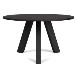WOOOD Rhonda Eettafel Zwart – Ø129 cm