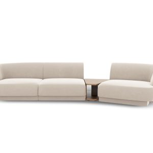 Micadoni Rechte modulaire bank Miley 3-zits, flueel, lichtbeige – 126x Micadoni Rechte modulaire bank Miley 3-zits, flueel, lichtbeige – 126x