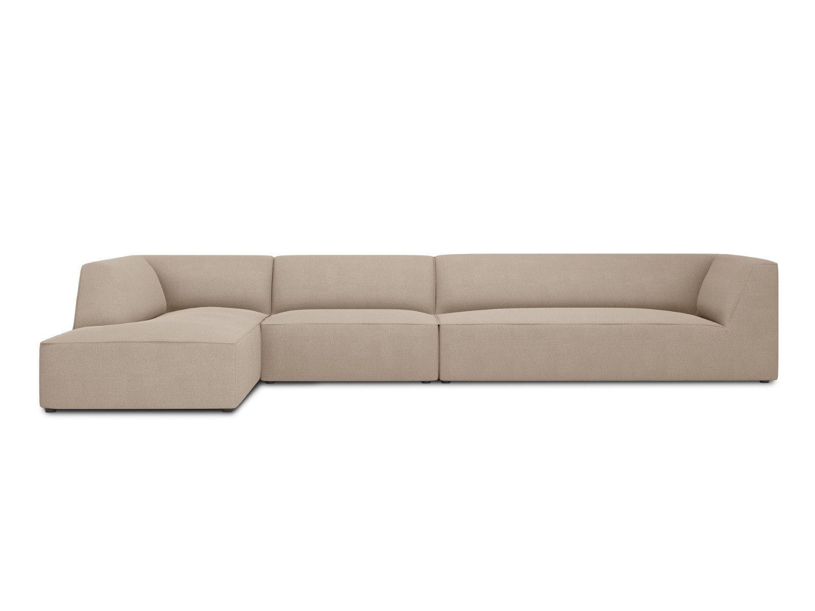 Micadoni linker hoekbank Ruby 5-zits, structurele stof, donkerbeige -