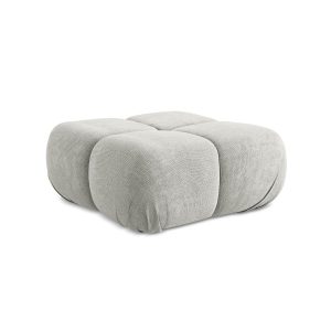 LaMiaSofa Poef Sanremo – chenille stof – lichtgrijs – 95x95x41 LaMiaSofa Poef Sanremo – chenille stof – lichtgrijs – 95x95x41