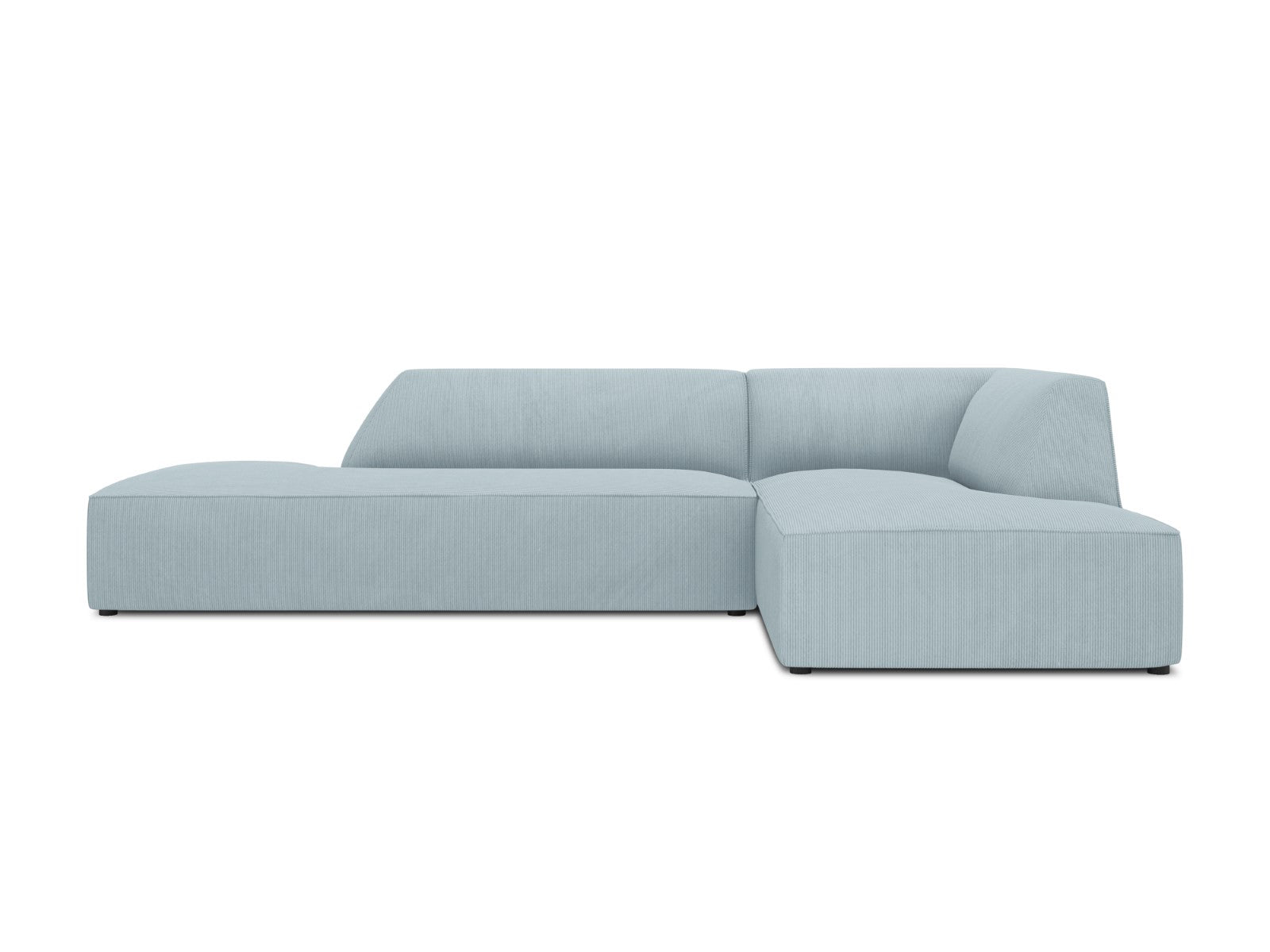 Micadoni rechter hoekbank Ruby 4-zits, ribfluwelen, lichtblauw - 180x2