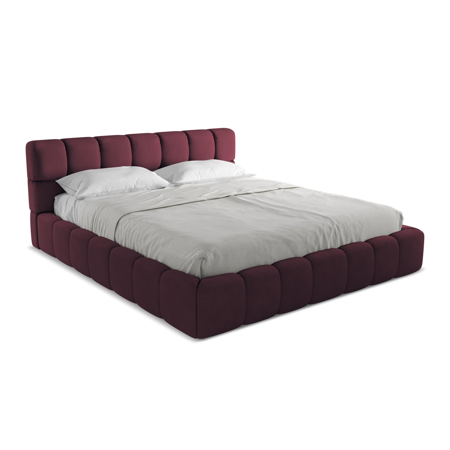 LaMiaSofa Bed met opbergruimte Roma - chenille stof - bordeaux - 200x2