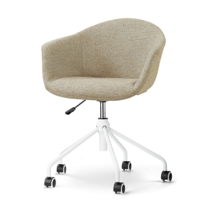 Nolon Nout-Otis Bureaustoel Taupe Melange – Wit Onderstel Nolon Nout-Otis Bureaustoel Taupe Melange – Wit Onderstel