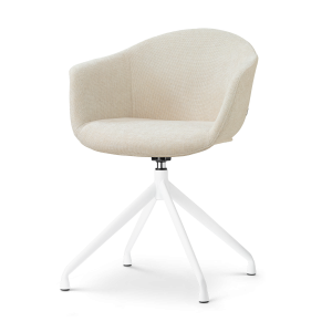 Nolon Nola-Otis Draaibare Eetkamerstoel Cottonbeige – Wit Onderstel Nolon Nola-Otis Draaibare Eetkamerstoel Cottonbeige – Wit Onderstel
