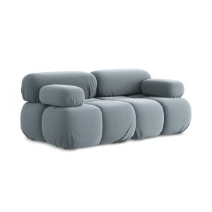 LaMiaSofa Tweezits modulaire bank Sanremo – velours – lichtblauw – 190