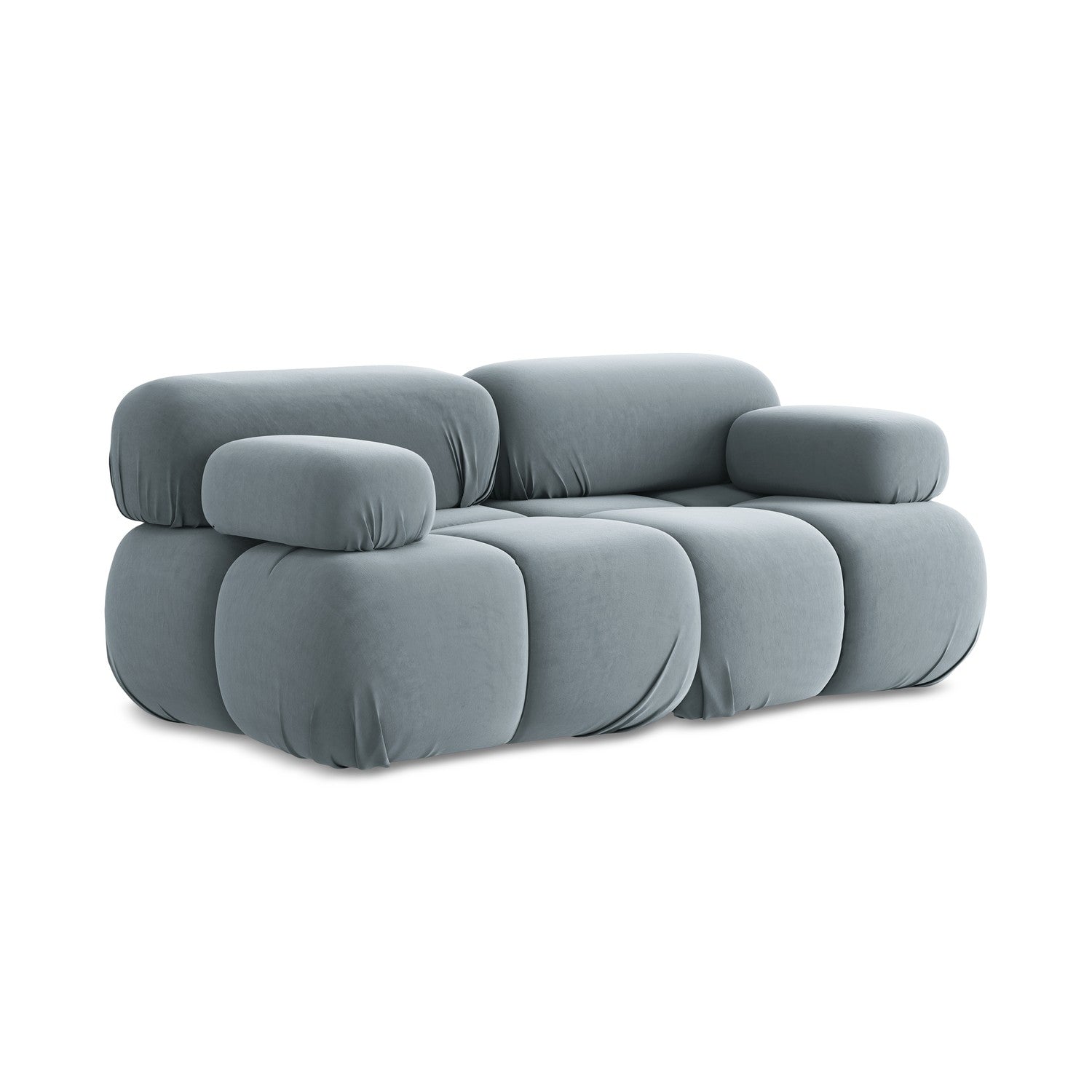LaMiaSofa Tweezits modulaire bank Sanremo - velours - lichtblauw - 190