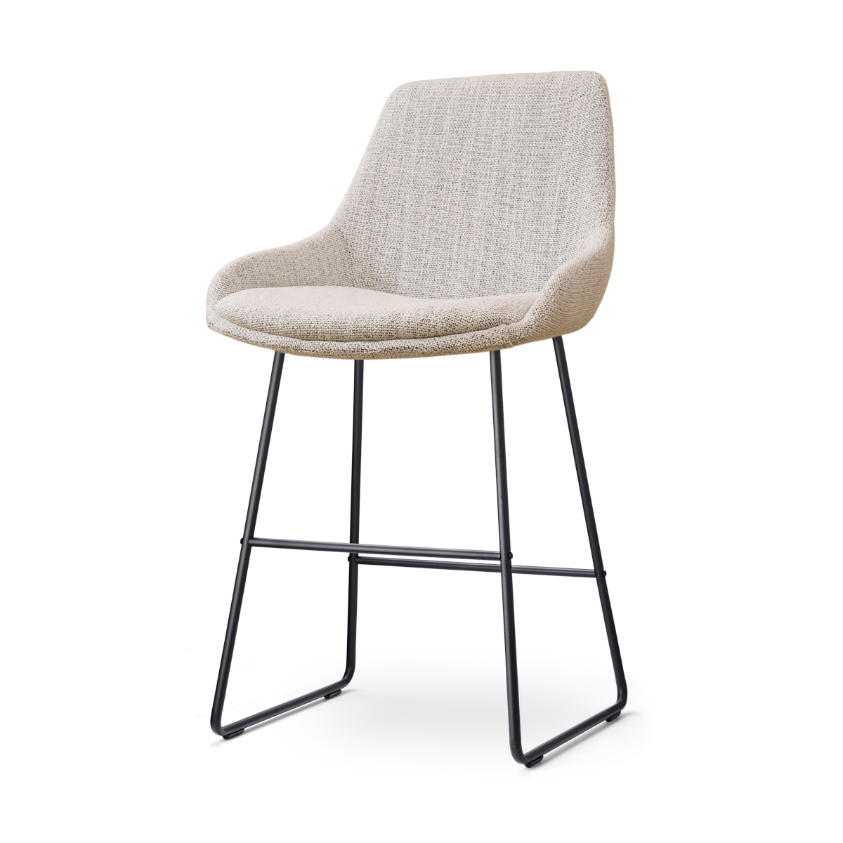 Nolon Nino-Isa Barkruk Beige Gemêleerd - Stof - Zwart Onderstel - 65 c