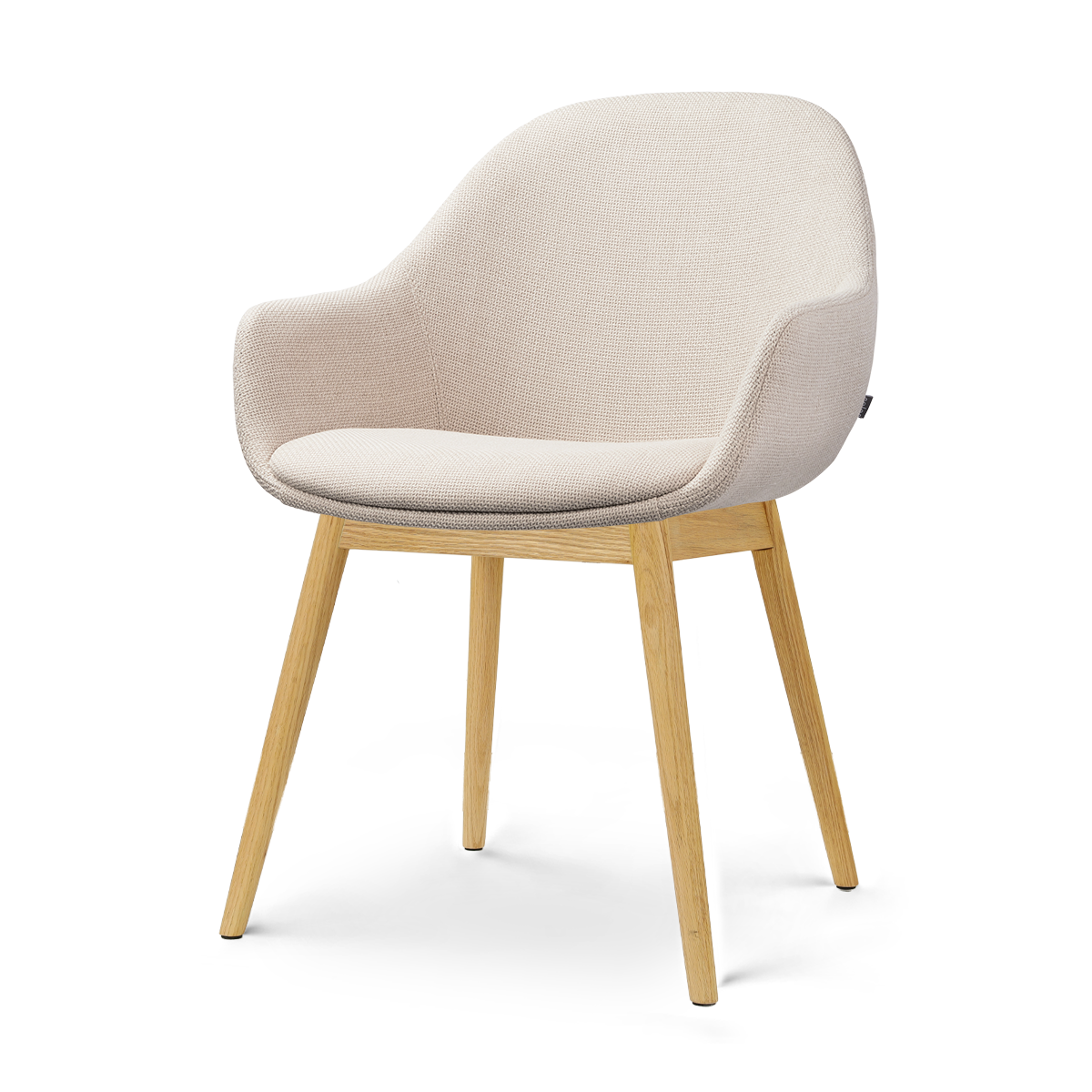 Nolon Nio-Mae eetkamerstoel beige - houten onderstel