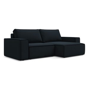 LaMiaSofa hoekbank rechts Livorno – velours – koningsblauw – 257x148x8