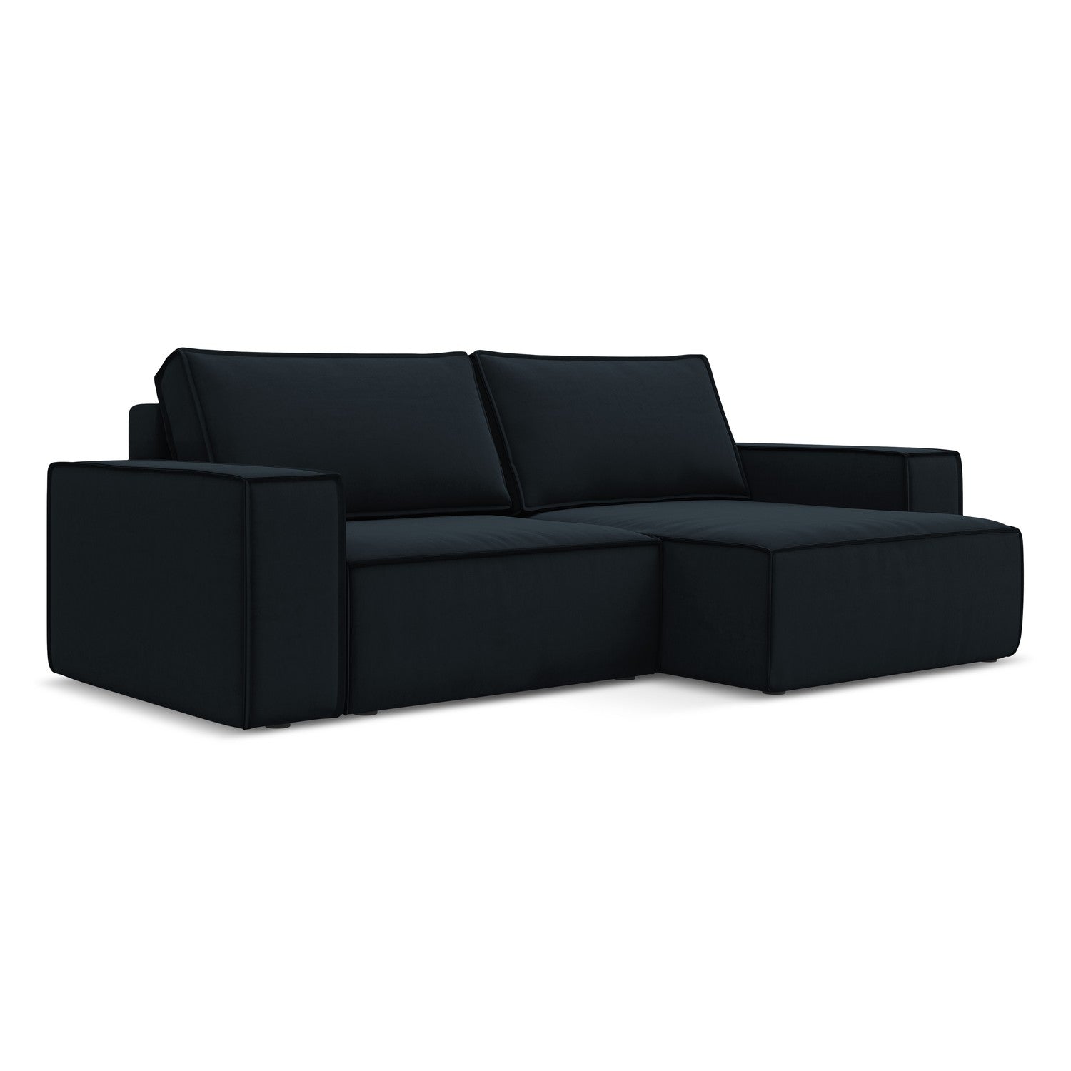 LaMiaSofa hoekbank rechts Livorno - velours - koningsblauw - 257x148x8