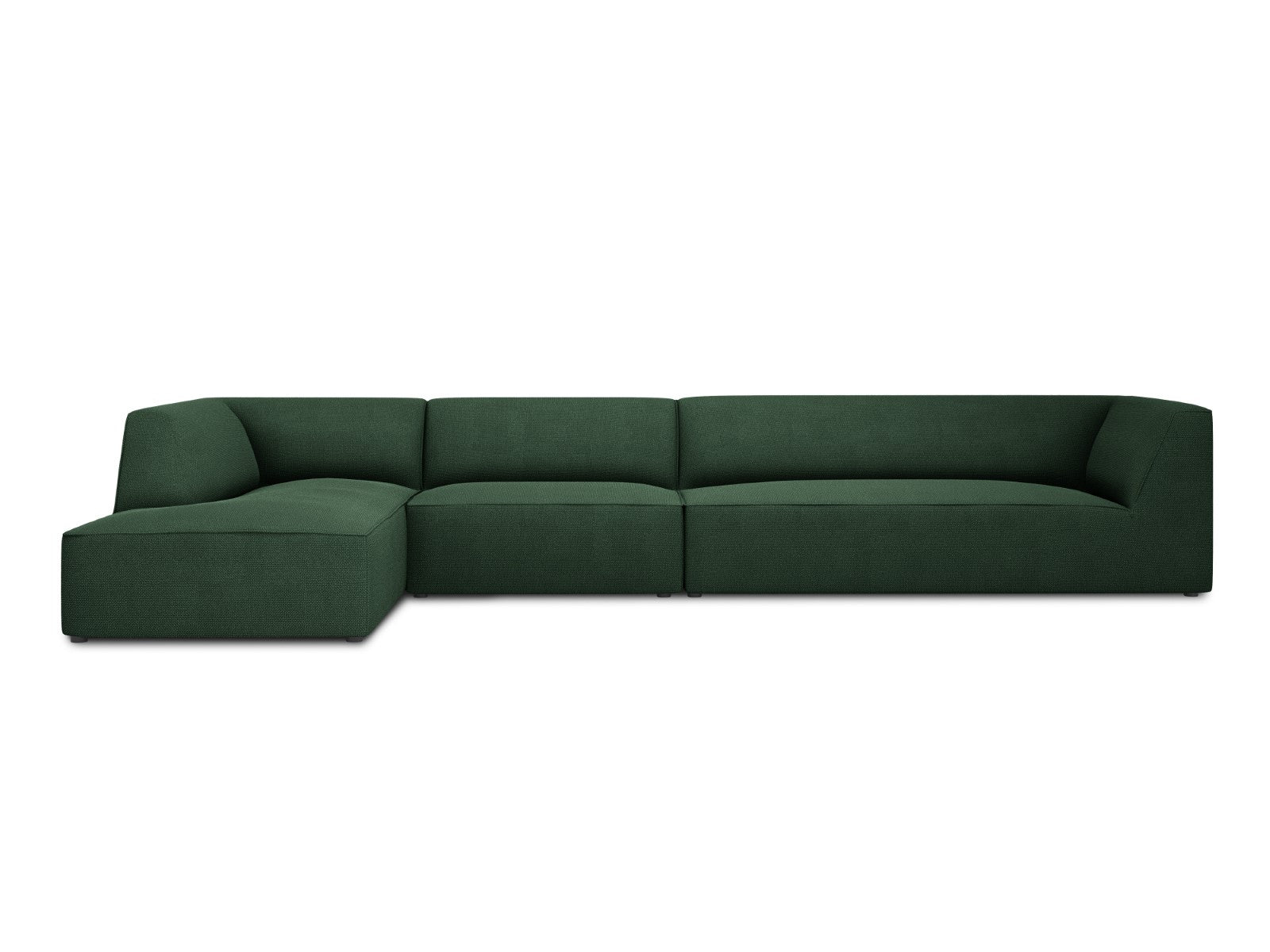 Micadoni linker hoekbank Ruby 5-zits, structurele stof, groente - 180x