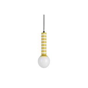 Leitmotiv hanglamp Rayado Retro – geel – Ø12cm Leitmotiv hanglamp Rayado Retro – geel – Ø12cm