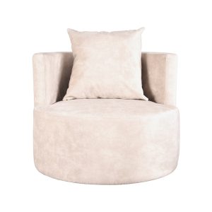LABEL51 Fauteuil Evy – Naturel Velvet – 90x90x75cm LABEL51 Fauteuil Evy – Naturel Velvet – 90x90x75cm