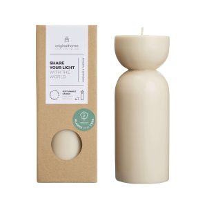 Originalhome kaars organische vorm – beige – M Originalhome kaars organische vorm – beige – M