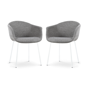 Nolon Nora-Otis Eetkamerstoelen Set van 2 – Donkergrijs – Witte Poten Nolon Nora-Otis Eetkamerstoelen Set van 2 – Donkergrijs – Witte Poten