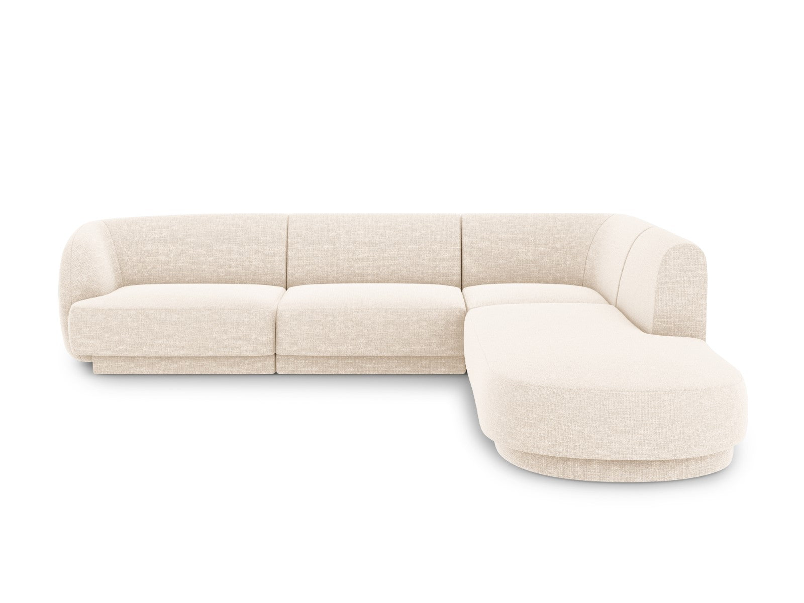 Micadoni rechter hoekbank Miley 6-zits, chenille, lichtbeige - 248x255