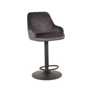 LABEL51 Barkruk Fender – Antraciet Velours – Zithoogte 64–84cm LABEL51 Barkruk Fender – Antraciet Velours – Zithoogte 64–84cm