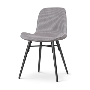 Nolon Nena-Fé Eetkamerstoel Ribstof Warm Grijs – Zwarte Houten Poten Nolon Nena-Fé Eetkamerstoel Ribstof Warm Grijs – Zwarte Houten Poten