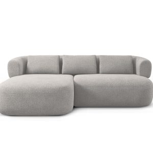 Micadoni linker hoekbank Jenny 5-zits, boucle lichtgrijs – 145x200x73c Micadoni linker hoekbank Jenny 5-zits, boucle lichtgrijs – 145x200x73c